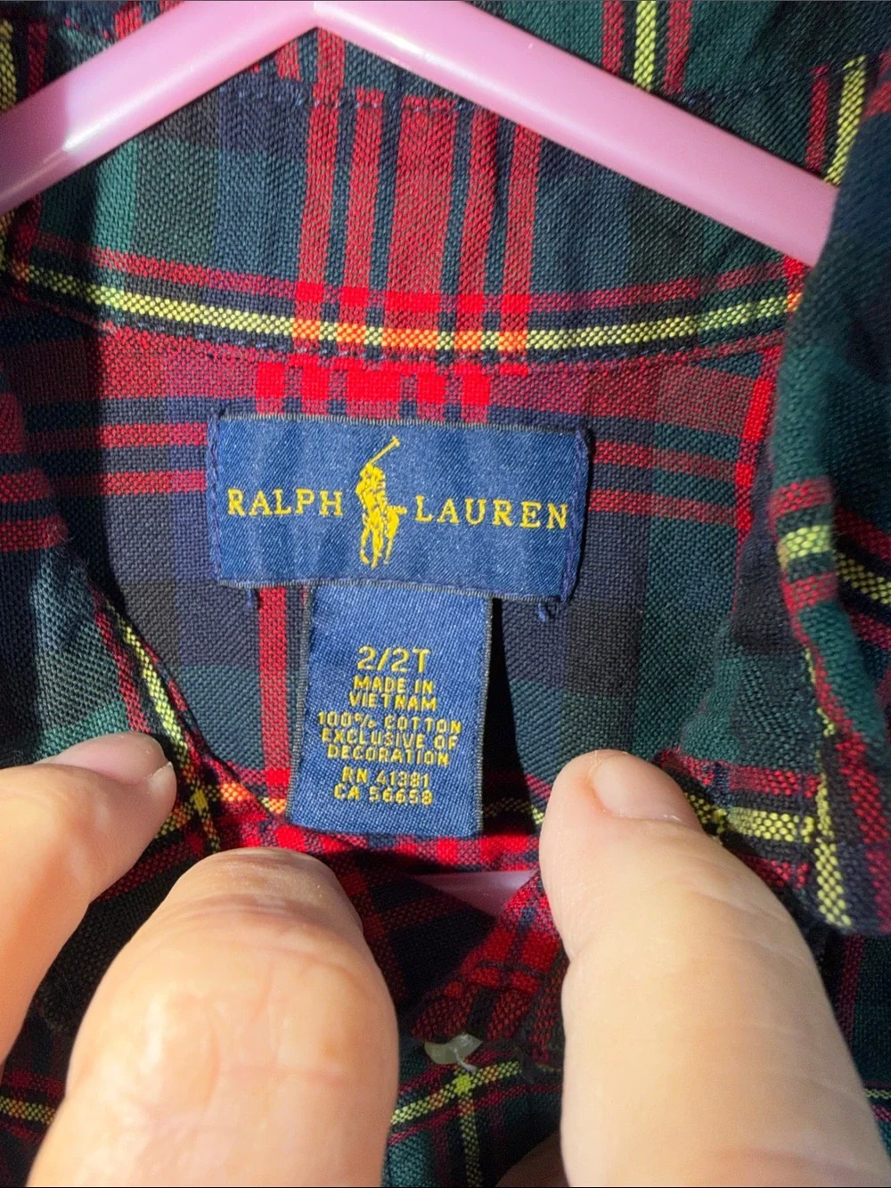 Ralph Lauren Red & Green Plaid Button-Down Shirt